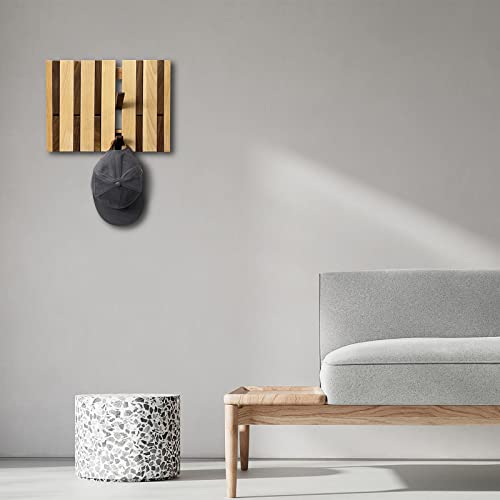 Gogreebell Natural Wood Wall Mounted Piano Coat Rack| Coat Rack Wall Mount| Flip Down Wall Hook Rack| Handmade Storage Rack 12 Hooks,Made Of Beech And Black Walnut #TOP1