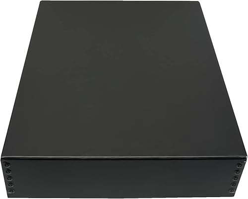 Golden State Art, Caja de almacenamiento de fotos de museo con borde metálico sin ácidos, 14 x 18 pulgadas, conserva documentos, impresiones,