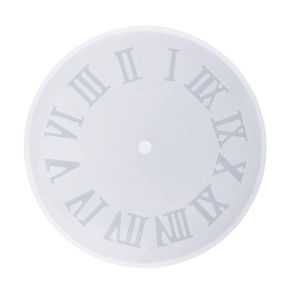 URBAN BOX Clock Resin Mold Roman Numeral Arabic Numeral Clock Silicone Resin Mold for Epoxy DIY Jewelry Making Creative DIY Multipurpose Transparent Silicone Coaster Mold (8 Inch)-39