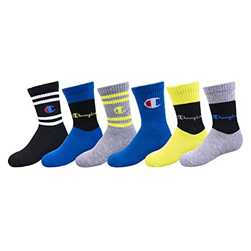 Image of Champion Kids' Kids' 6-pack Crew Socks With Color and Size Options