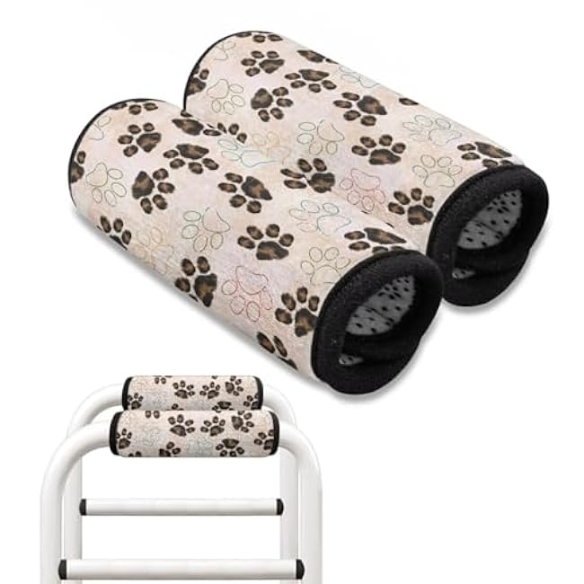 GLENLCWE Walker Hand Grips Cover 2 Packs Wheelchair Armrest Covers Anti-Slip Hand Grip Covers Mobility Aid Crutch Pads Comfortable Cushion Walker Grip Pads