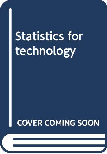Statistics for technology 0470149329 Book Cover