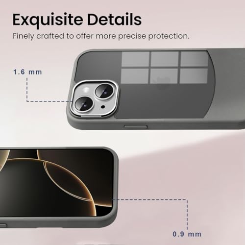 Image of KARWAN️Fusion Edge Leather Transparent Mobile Back Case | Slim Fit | Anti-Fingerprint| Scratch-Resistant | Premium Grip | Shockproof case | Back Cover foriPhone 15 - Grey