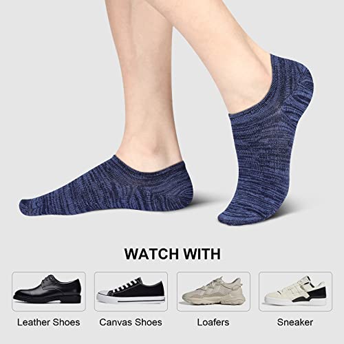wernies No Show Socks Men, Low Cut Ankle Short Casual Cotton Socks with Non Slip Grips 6-10/11-13