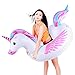 Aufblasbares Einhorn-Schwimmrohr für Party-Dekorationen, Einhorn-Aufblasbares Floß-Pool-Spielzeug, 170 cm, riesiger Pool-Schwimmkörper für Erwachsene und Kinder