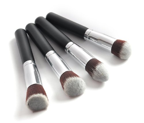 Generic 4 pcs Foundation Blush Makeup Brush Set (Silver 4pcs)