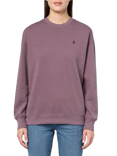 Volcom Women's Essential Crew Fleece Snowboard Winter Sweatshirt, Dusty Lavender S5
