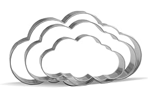 Cloud Cookie Cutter Set - 4.7”,3.9”,3” - 3 Piece - Stainless Steel