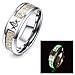 8MM Men's Stainless Steel Freemason Masonic Ring Glow in The Dark Anniversary Wedding Band (11)