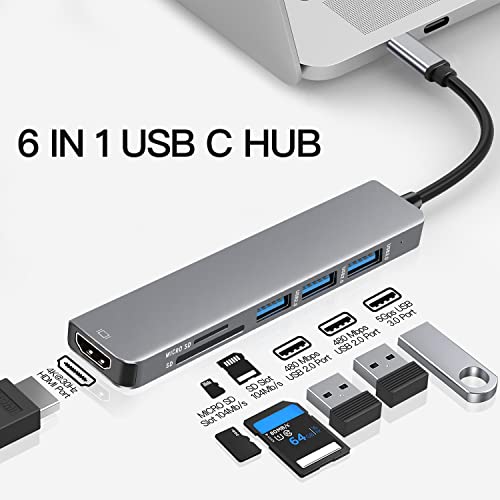 Image of Swiztek USB C Hub Multiport Adapter 6 in 1 Type C Hub with 4K HDMI USB 3.0 Data Transfer