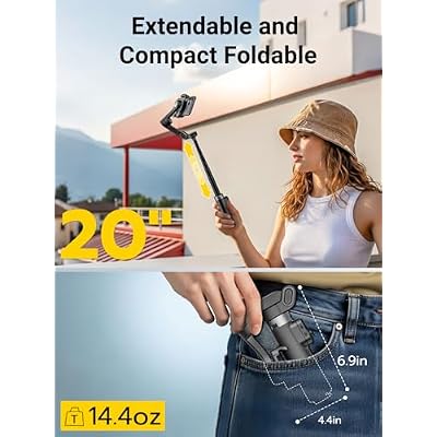 AOCHUAN Smart X3 360 Pan Rotation Gimbal Stabilizer for iPhone, Magnetic Remote Control, 3-Axis Stabilizer w/Built-in Extension Rod & One-Touch Open Tripod, Foldable Phone Gimbal for Vlogging, Travel