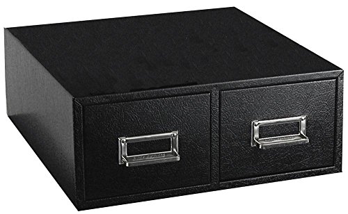 Buddy Products 2 Drawer Card File, Steel, 4 x 6 Inches, Black (1646-4)