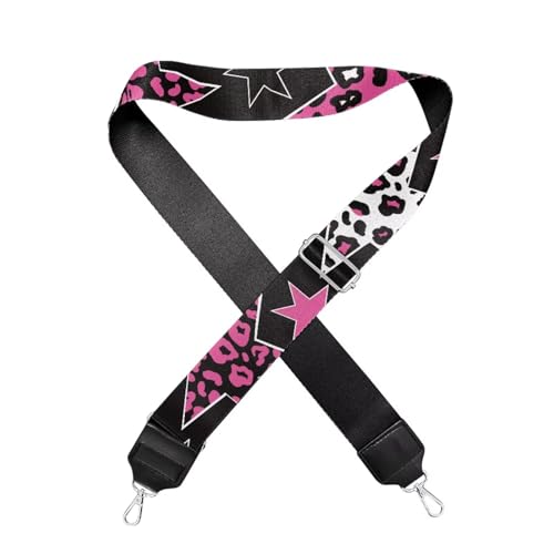 Image of GLENLCWE Pink Star Purse Straps Replacement Crossbody Adjustable American Flag Bag Strap for Purses, Wide Shoulder Strap for Women Guitar Purses