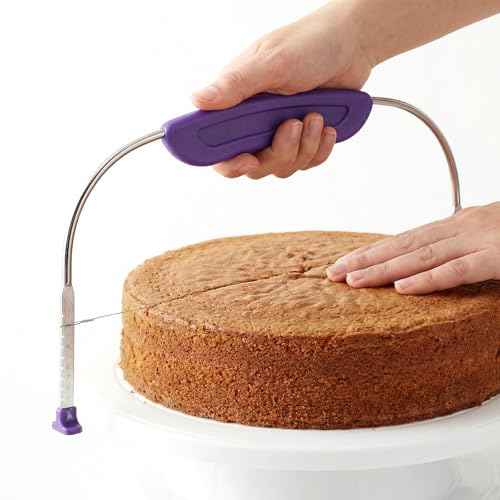 HJZHII Niveleur à gâteau réglable - 9 hauteurs différentes - En acier inoxydable de qualité supérieure - Outil professionnel pour niveler les gâteaux (violet)