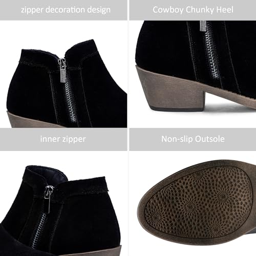 Jeossy Women's 9618 Classic Ankle Boots Slip on Chunky Heel Boots for Women3