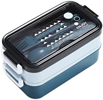 lunch box adults, 304 stainless steel and plastic Stackable Thermal Insulated Hot Food Lunch, Portable Leak-proof Bento tiffin Box for Hot Food Fit for Office School Outdoor Travel (Blue)