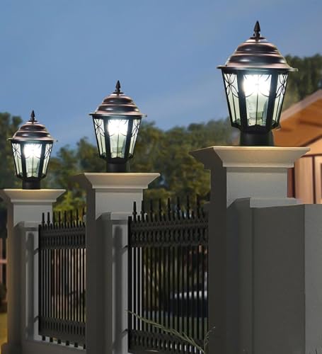 Image of BrighLyt Metal & Glass Gate Light for Main Gate, Outdoor Lights for Home Entrance, Pillar Light, Farmhouse Gate Lamps and Decorative Outdoor Wall Lamps (GL11, Pack of 2)