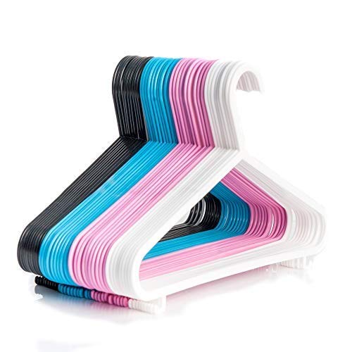 1 Click Buy (80 PACK) Kids Multi-Colour Hangers Children's Clothes Plastic Coat Hangers