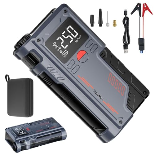 Arrancador de batería de coche – Arrancador automático compacto portátil de batería de coche | Cargador para banco de energía Jump Pack, compresor de aire de alto rendimiento Jump Box Ba