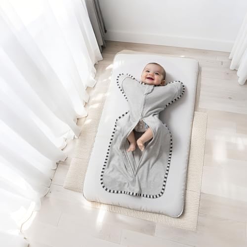 Image of Transition Swaddle, 2 Pack 100% Cotton Baby Sleep Sack | 2-Way Zipper Infant Arm Up Swaddle for Newborn Baby Boy Girl