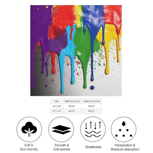 18" Silk Head Scarf Paint Splatter Backdrop Silk Scarf for Women Men Hair Scarves Bandanas Small Square Scarfs2