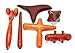 Set 6 Pcs. Reflexology Traditional Thai Massage Wooden Stick Tool Hand Head Foot Face Body Massage Tool Massager Red Wood