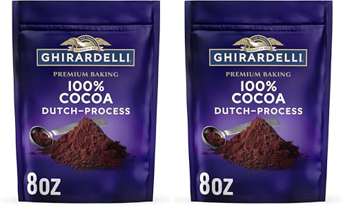Ghirardelli Premium Baking Cocoa 100% Cocoa Dutch Process Unsweetened Cocoa Powder – Gourmet Baking Cocoa For Brownies, Cakes, Cookies & Smoothies, 8 Oz Bag (Pack Of 2)