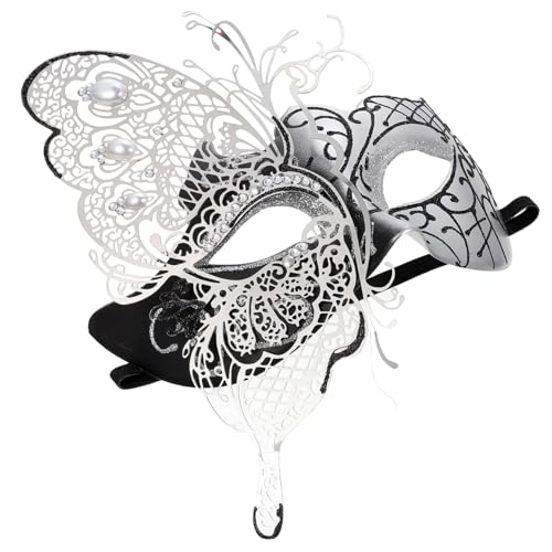 GALPADA Masquerade Butterfly Mask Rhinestones Elegant Half Face Eye Mask for Women for Halloween Parties Carnival and Fancy Dress Stunning Costume Accessory for Dramatic Looks