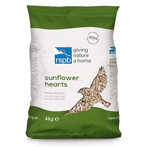 RSPB Sunflower Hearts Wild Bird Food 4kg, High in Energy & Protein, Great For Bird Feeders, Supporting The RSPB Charity, Resealable & Recyclable Packaging