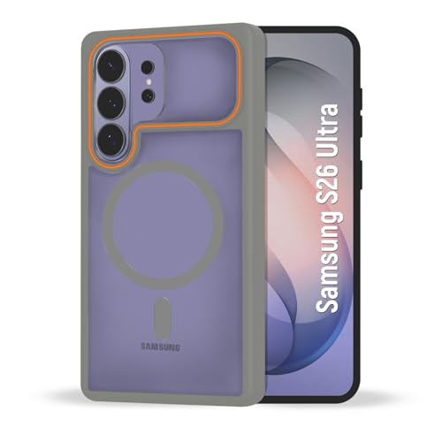 Image of AIBEX Protective Case Compatible for Samsung Galaxy S26 Ultra 5G|Slim Protective Back Cover with Camera Lens Protection, Strong Magnetic Support & Anti-Slip Grip|Military Grade Drop Protection - Grey