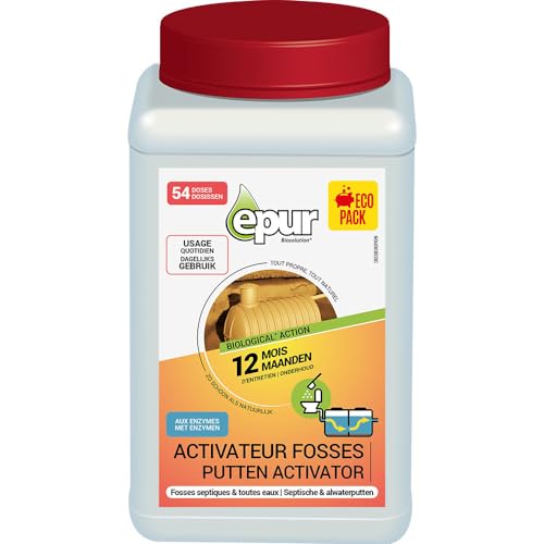 Epur - Activador de fosas 12 Meses de Tratamiento, previene anegamientos, Tapones de Tanques sépticos, Elimina Malos olores, 1,5 kg