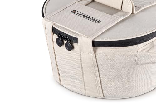 Image of Le Creuset Large Round Tote Bag, Ecru | Large Fits 7.25 qt. or 9 qt.Round Dutch Oven