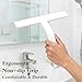 Livoanah Shower Squeegee for Glass Doors - Squeegee for Shower Glass - All-One-Piece Silicone Cleaner with Hook, Professional Tool for Bathroom Window, Mirror, Tile, Car & Kitchen (White)