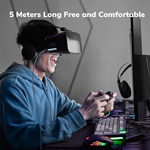 For Oculus Quest 2 Link Cable16.4Ft Oculus Link Cable Fast Charging And High Speed Data Transfer Nylon Braided Usb 3.0 To Usb C Cable Compatible With Oculus/Meta Quest 2 Vr Headset Gaming Pc Steam Vr #TOP5
