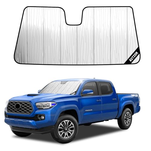 Windshield Sun Shade for Toyota Tacoma 2018-2023 Custom-fit Windshield Cover Keep Vehicle Cool Protect Dashboard Foldable Car Window Shades Toyota Tacoma Accessories
