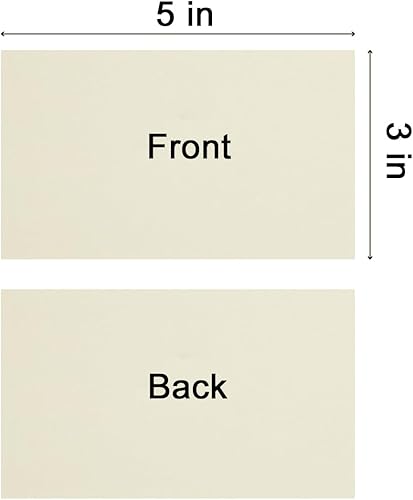 Miniatura 2 de Paquete de 100 tarjetas de papel grueso en blanco para invitaciones, tarjetas de felicitación, postales, fotos, papel grueso de 250 GSM (crema, 3 x