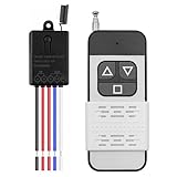 ZONADAH Schwarz Motorantrieb Vorwärts- und Rückwärtssteuerung 328ft 100m Reichweite DC12V 10A Fernbedienungsschalterempfänger für LED-Licht Elektronisch gesteuertes Schloss Schwarz