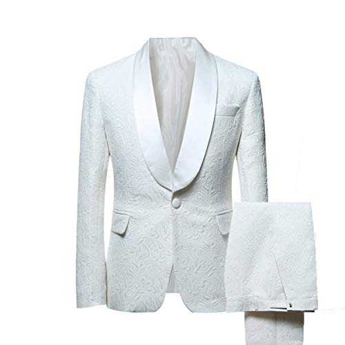 Costume 2 pièces jacquard fini les vêtements amples optez pour ce smoking slim fit