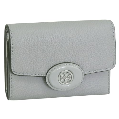[トリーバーチ] 財布 レディース 3つ折り 折財布 ミニ財布 コンパクト アウトレット ブランド レザー ライトグレー ROBINSON PEBBLED SMALL WALLET 165002 020 [並行輸入品]