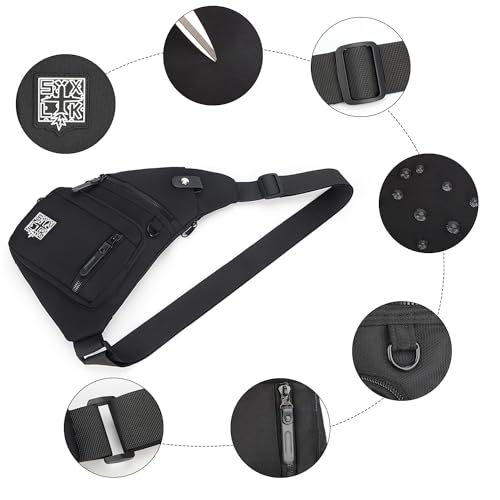 Peicees Small Sling Bag For Men Women Crossbody Man Purse Anti Theft Chest Bag For Travel Lightweight Shoulder Bag4