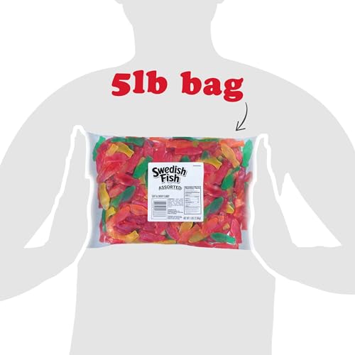 Image of SWEDISH FISH Assorted Soft & Chewy Gummy Candy, Bulk Candy, 5 lb