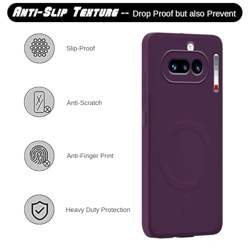 Image of Back with Nothing Phone (4a) 5G | MagFit Ring Design (Non-Magnetic) | Shockproof Case | Anti-Slip Grip | Raised Camera Edges | Slim Protective Case for Nothing Phone (4a) 5G (Purple)