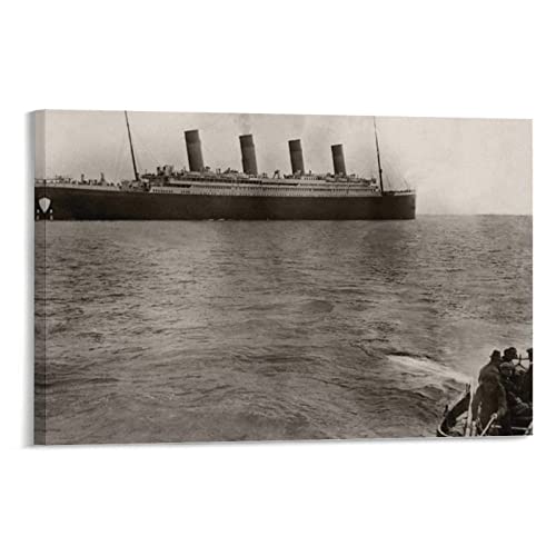 A Poster Of The Last Photograph Of The Titanic - An Excellent Gift And Decoration For History And Cr Canvas Painting Posters And Prints Wall Art Pictures For Living Room Bedroom Decor 36X24Inch(90X60 #TOP19