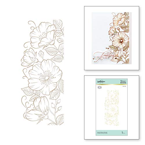 Spellbinders Sweet Blooms Border by Becca Feeken Glimmer Hot Foil Plate Set, Metal, 5.5 inches by 2.32 inches