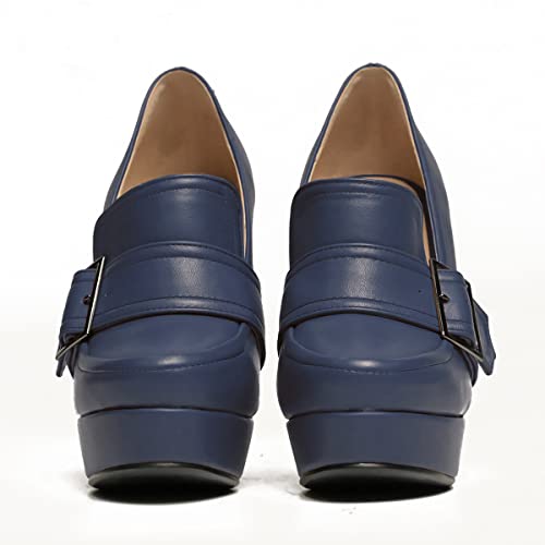 Image of SHODENSE Women Vintage Chunky Platform Loafers Pumps Tassel Round Closed Toe Slip On Suede Block High Heel Dress Loafer Shoes Buckle Strap Oxford Loafers Fringe Pump Dressy Chic Sexy Y2k 4-11 M US