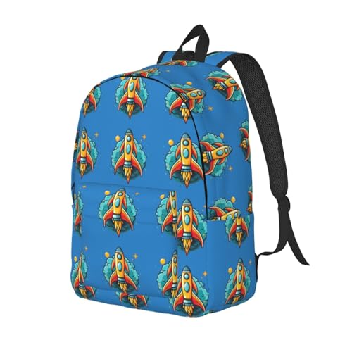 BREAUX rocket clipart space ship Canvas Casual Lightweight Duffel Bag, Fashion Duffel Bag, Unisex Travel Backpack2