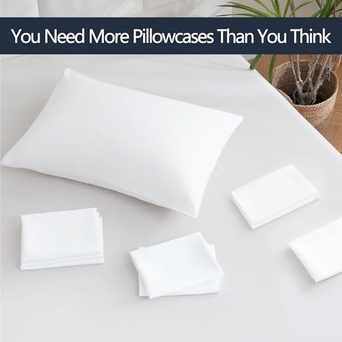 ZPECC White Pillow Cases Bulk 48 Pack - Standard Pillowcases with Envelope Closure, Soft Brushed Microfiber Pillow Cover for Hotel Airb&bs Hospital Bedding Essential