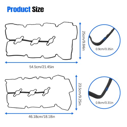 Image of Engine Valve Cover Gasket Set Compatible with Hyundai Kia Vehicle Azera Entourage Santa Fe Sonata Veracruz for Amanti Sedona Sorento 3.3L 3.8L V6 2006-2011 Replace# VS 50750 R VS50750R
