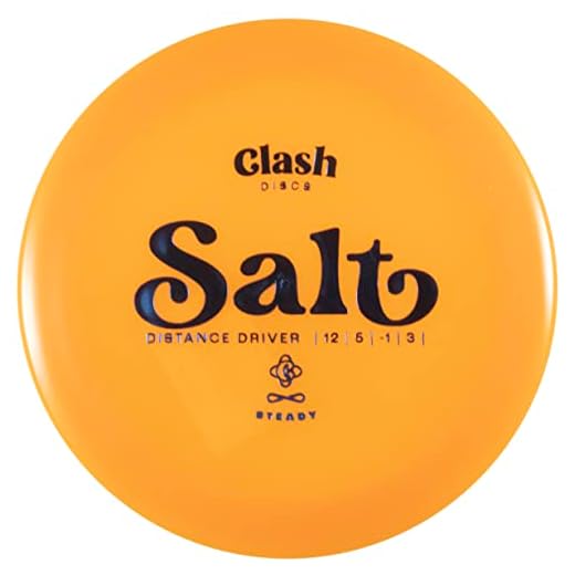 Clash Discs Salt in Steady Plastic | Disc Golf Distance Driver [Color Shade & Stamp Color May Vary] (173-176 Grams, Colors Vary)