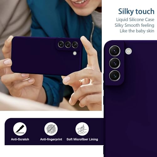 Image of Back Cover for Samsung Galaxy S22 5G | Full Camera Protection | Premium Liquid Silicon Case | Flexible Bumper Case for Samsung Galaxy S22 5G (Dark Purple)